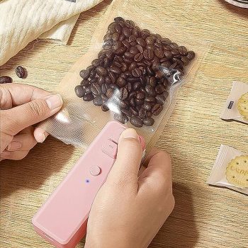 Rechargeable Sealing Machine Vacuum, Portable Food Packaging Machine Small Household Plastic Sealing Machine Mini Hand Pressure Snack Sealing Machine for Food Storage