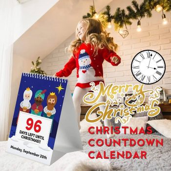 100 Day Christmas Countdown Calendar 2022, 2022-2023 Cartoon Christmas Advent Calendar Count Down Gift for Kids, Tear-off Countdown Calendar, Get Excited for Christmas