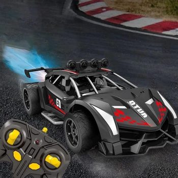 High-Speed Remote Control Car, Long-Distance Remote Control Spray Four-Wheel Drive Drift Racing Car, Electric Remote Toy Racing, Rechargeable Light Five-Channel Boy Children’s Toy Car