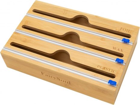FairySoul Bamboo Foil and Plastic Wrap Dispenser