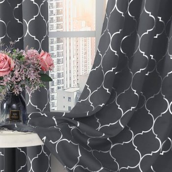 BGment Moroccan Patterned Blackout Curtains 84 Inch Length 2 Panels