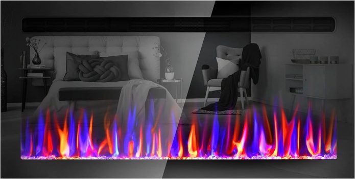 Sixfivsevn 31 Inch Mirrored Electric Fireplace￼
