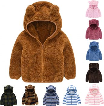 Winter Toddler Warm Fleece Hooded Jackets