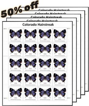 100pcs US 2021 Colorado’s Hairstreak Butterfly Stamps Forever