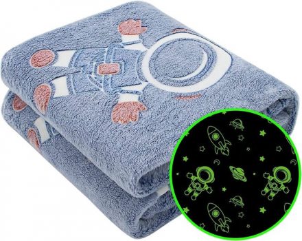 Glow in The Dark Blanket Stars Space Throw Blanket Gifts