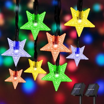 2 Pack Solar Star String Lights