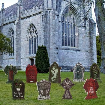 9 Pack Halloween Tombstone Rip Decorations