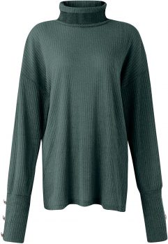 Women’s Turtleneck Top Loose Pullover Button