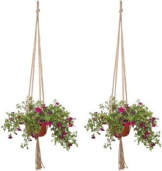 2pcsFlower Basket Rope Wall Hanging