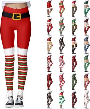 Womens Christmas Leggings Ugly Tummy Control