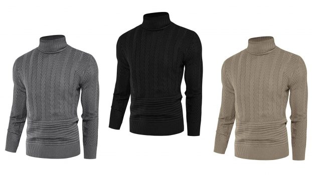 Neufigr Men’s Casual Turtleneck Sweaters
