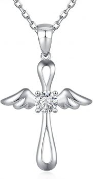 18K White Gold Plating Cross Necklaces