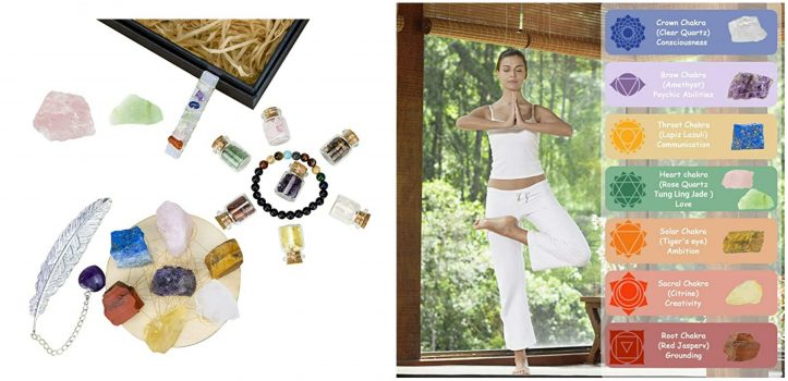Crystals and Healing Stones Set for Meditation