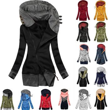 Pocket Sweatshirt Long Women Sleeve Coat