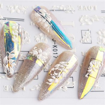 Flower Nail Stickers 5D Hollow Butterfly Nail Art