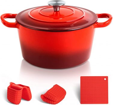 Quart Enameled Dutch Oven With Lid