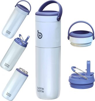 Insulated Water Bottle for Sports with Straw