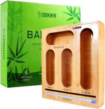 Ziplock Bag Organizer-5 IN 1 Bamboo Baggie Organizer Foil 