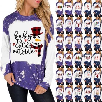 Womens Ugly Christmas T Shirt Crew Neck