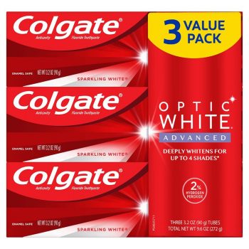 Colgate Optic White Advanced Teeth Whitening Toothpaste with Fluorid
