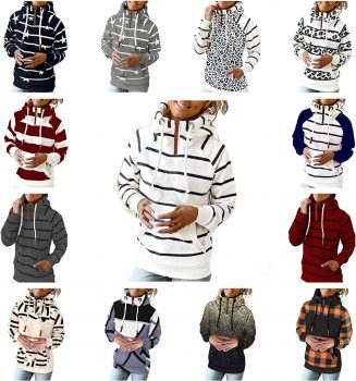 Sweatshirt for Women 2022 Fashion Zip-Up Hooded 