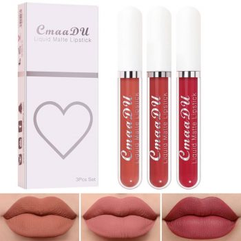 3 Pcs Matte Liquid Lipstick Makeup Set