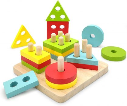 Montessori Wooden Sorting and Stacking Toys