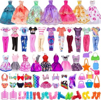 49 Pack Mini Doll Clothes and Accessories Set