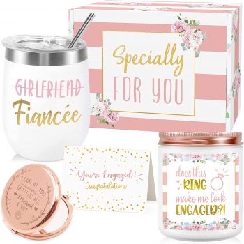 Engagement Gifts for Couples, Wedding Gifts Unique, Bridal Shower Gift Box, Bride Gifts Set for Her, Women Newly Engaged, Girlfriend, Mr and Mrs, Bride To Be – Wine Tumbler