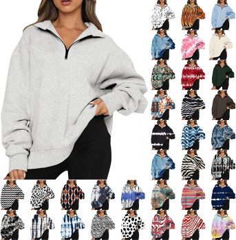 Womens Casual Color block Hoodie Sweatshirt