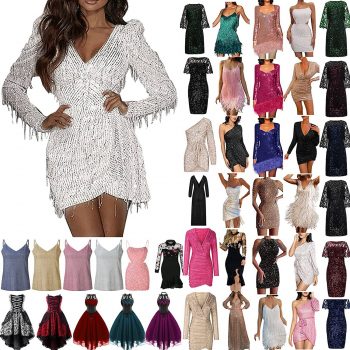 Yanvan Sequin Cocktail Dress