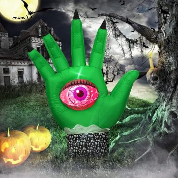 Halloween Inflatables Outdoor Decorations Demon Hand Eyeball with LED￼