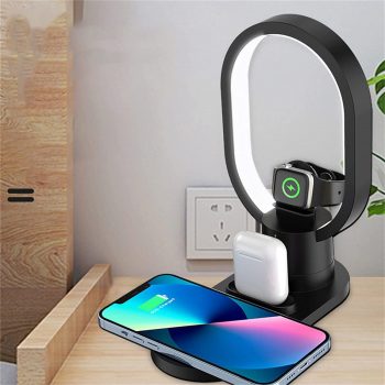 4 in 1 Fast Wireless Charger – LED Table Night Light