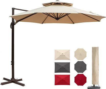 LAUREL CANYON Patio Offset Cantilever Umbrella Outdoor Hanging Umbrella