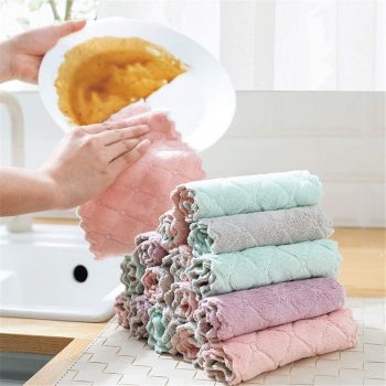 5pc Super Absorbent Microfiber Kitchen Dish Cloth High-Efficiency