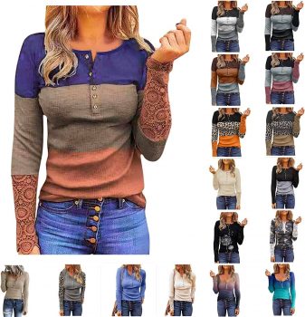 Women’s Long Sleeve Henley Shirts