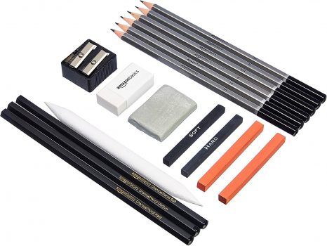 Amazon Basics Sketch and Drawing Art Pencil Kit – 17 Piece Set