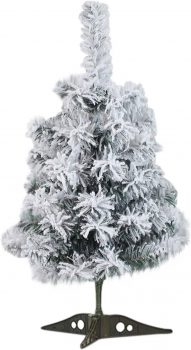 ZZKHGo Snow Flocked Christmas Tree 47.2 inch Premium Hinged Artificial Pines Tree