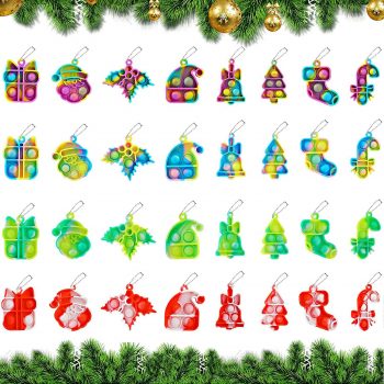 JDSTY 32Pcs Christmas Mini Pop Fidget Toy Pack￼