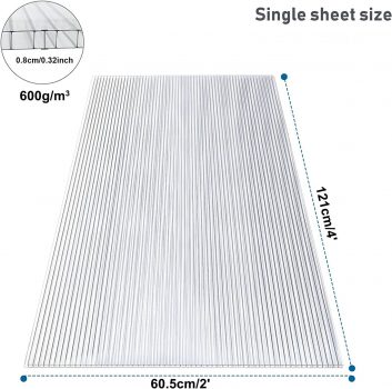 Polycarbonate Panel for Greenhouse Twin-Wall Polycarbonate Waterproof UV Protected 