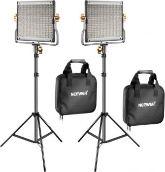 Neewer 2 Packs Dimmable Bi-Color 480 LED Video Light