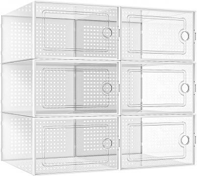 ZEXDOK Shoe Boxes Clear Plastic Stackable