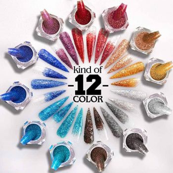  Holographic Chunky Face Body Glitter – 12 Shimmer Colors￼