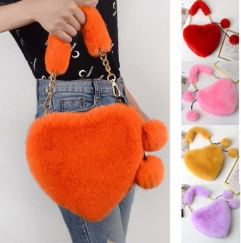 Plush Heart Bag Female￼