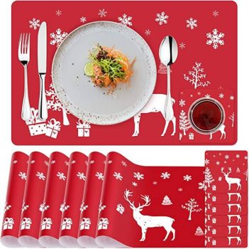 Set of 6 Christmas Placemats w/ 6 Drink Coasters￼