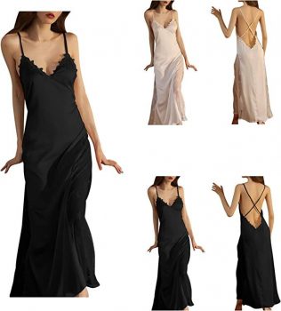 EDTO Women Thin Lace Temptation French Pajamas Sexy Nightdress