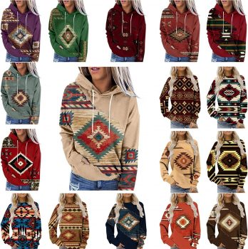 APIVOE Western Shirts for Women Geometric Printing Long Sleeve