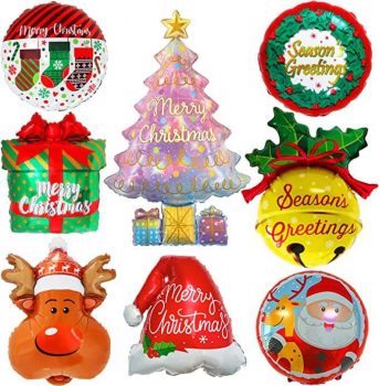  Merry Christmas balloons with Christmas Tree Santa Claus Christmas Hat Elk Gift Box Balloons￼