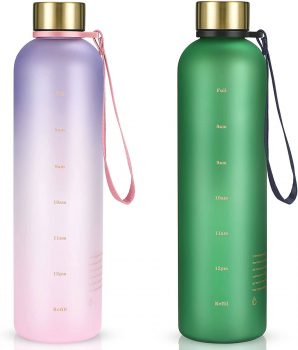 32 oz Motivational Water Bottle–2 Pack