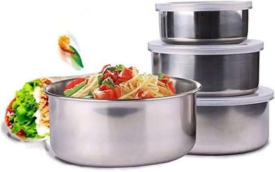 ZZKHGo 5 Pcs Stainless Steel Home Kitchen Food Container Storage